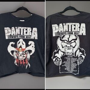 Y2K Pantera Cowboys from Hell Double sided Crop t shirt XL